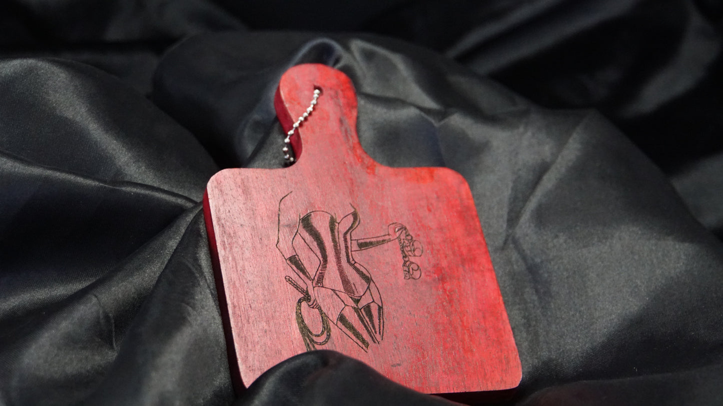 "NORE" DOMINATRIX ROUGE PADDLE EN BOIS